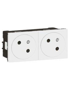 Legrand Контакт ФРЕНСКИ стандарт ДВОЕН 45° плосък 4 мод. цвят бял Mosaic - 278164L - Цена | LEDs4economy