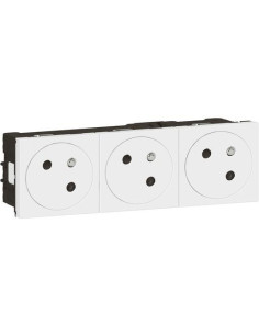 Legrand Контакт ФРЕНСКИ стандарт ТРОЕН 45° плосък 6 мод. цвят бял Mosaic - 278165L - Цена | LEDs4economy
