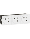 Legrand Контакт ФРЕНСКИ стандарт ТРОЕН 45° плосък 6 мод. цвят бял Mosaic - 278165L - Цена | LEDs4economy