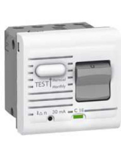 Legrand ДТЗ комбинирана 1P+N 10A крива C 30mA тип AC 3kA 2 мод. Mosaic - 077531 - Цена | LEDs4economy