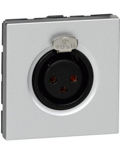 Legrand Розетка аудио извод XLR 3P женски 2 мод. цвят алуминий Mosaic - 079255 - Цена | LEDs4economy