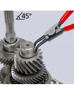 Knipex Зегер клещи под ъгъл 45°, полирани, Ø19-60мм, червена ръкохватка 185мм, с отваряща пружина, - K4631A22 - Цена | LEDs4econ