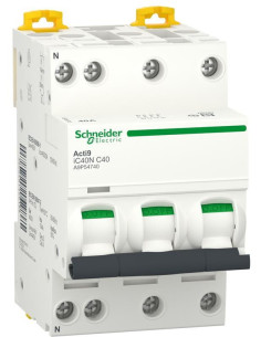 SE Автоматичен прекъсвач Acti 9 iC40N 3P+N 40A крива C 6kA - A9P54740 - Цена | LEDs4economy