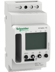 SE Таймер седмичен астро, цифров с LCD, Acti 9 IC Astro, 1c/o 16A, 230Vac, 2.5DIN, - CCT15225 - Цена | LEDs4economy