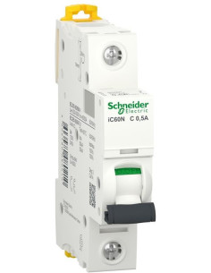 SE Автоматичен прекъсвач Acti 9 iC60N 1P 0.5A крива C 6kA - A9F74170 - Цена | LEDs4economy