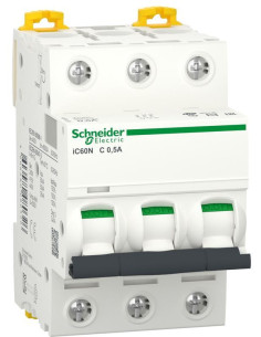 SE Автоматичен прекъсвач Acti 9 iC60N 3P 0.5A крива C 6kA - A9F74370 - Цена | LEDs4economy
