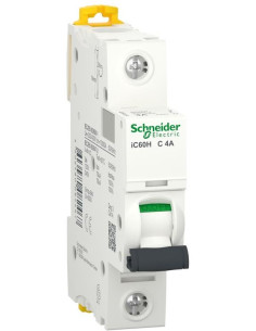 SE Автоматичен прекъсвач Acti 9 iC60H 1P 4A крива C 10kA - A9F84104 - Цена | LEDs4economy