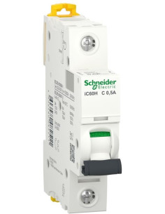 SE Автоматичен прекъсвач Acti 9 iC60H 1P 0.5A крива C 10kA - A9F84170 - Цена | LEDs4economy