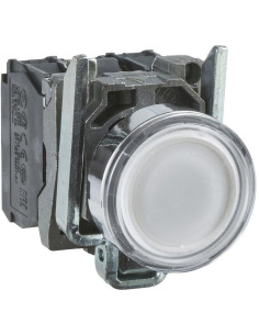 SE Бутон сглобен бял 1NO-1NC светещ 230...240Vac Ø22mm XB4 - XB4BW31M5 - Цена | LEDs4economy