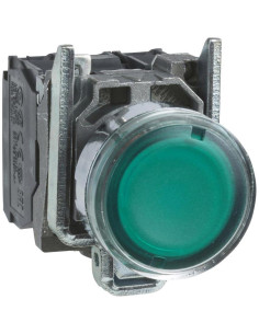 SE Бутон сглобен зелен 1NO-1NC светещ 230...240Vac Ø22mm XB4 - XB4BW33M5 - Цена | LEDs4economy