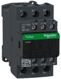SE Контактор TeSys D 3P 11kW (25A AC-3) 1NO-1NC 48V DC - LC1D25ED - Цена | LEDs4economy