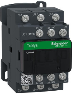 SE Контактор TeSys D 3P 5.5kW (12A AC-3) 1NO-1NC шини 220V 50/60Hz - LC1D126M7 - Цена | LEDs4economy