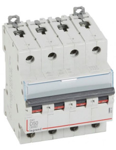 Legrand Автоматичен прекъсвач DX3 4P 50A крива D 6kA - 408152 - Цена | LEDs4economy