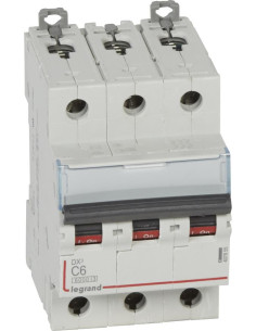 Legrand Автоматичен прекъсвач DX3 3P 6A крива С 6kA - 407855 - Цена | LEDs4economy