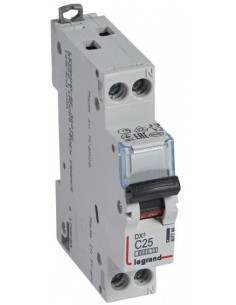 Legrand Автоматичен прекъсвач DX3 1P+N 25A крива С 6kA - 407744 - Цена | LEDs4economy