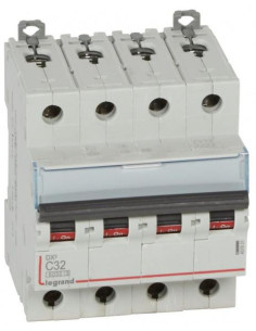 Legrand Автоматичен прекъсвач DX3 4P 32A крива С 6kA - 407931 - Цена | LEDs4economy
