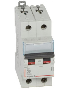Legrand Автоматичен прекъсвач DX3 2P 6A крива D 6kA - 408027 - Цена | LEDs4economy