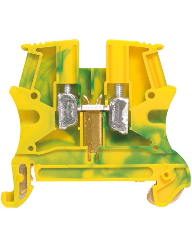 Редова клема ЖЪЛТО/ЗЕЛЕНА 10мм2 винтова със заземителна връзка към основата съсерия Viking 3 Legrand