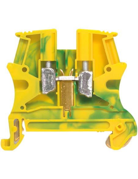 Редова клема ЖЪЛТО/ЗЕЛЕНА 10мм2 винтова със заземителна връзка към основата съсерия Viking 3 Legrand
