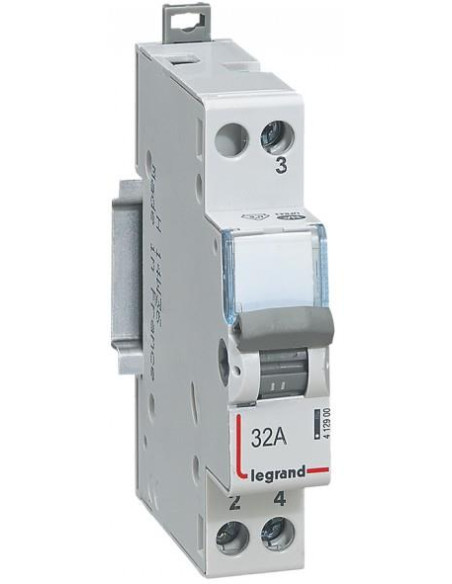 Превключвател 1-2 DIN монтаж 32А 1 полюс 230V 1 мод. Legrand