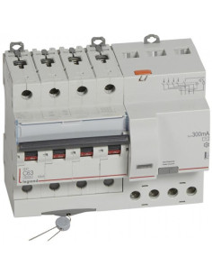 Legrand ДТЗ комбинирана DX3 4P 63A крива C 300mA тип AC 6kA 7 мод. - 411211 - Цена | LEDs4economy
