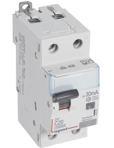 Legrand ДТЗ комбинирана DX3 1P+N 20A крива C 30mA тип A 10kA 2 мод. - 411297 - Цена | LEDs4economy
