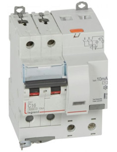 Legrand ДТЗ комбинирана DX3 2P 16A крива C 10mA тип AC 6kA 4 мод. - 411150 - Цена | LEDs4economy