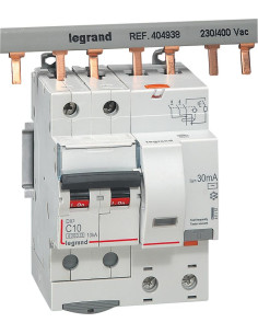Legrand ДТЗ комбинирана DX3 2P 10A крива C 30mA тип AC 6kA 4 мод. - 411157 - Цена | LEDs4economy