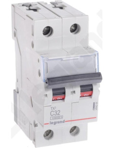 Legrand Автоматичен прекъсвач TX3 2P 32A крива С 10kA - 404208 - Цена | LEDs4economy