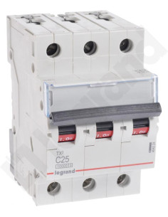 Legrand Автоматичен прекъсвач TX3 3P 25A крива С 10kA - 404224 - Цена | LEDs4economy