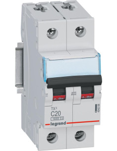 Legrand Автоматичен прекъсвач TX3 2P 20A крива С 10kA - 404206 - Цена | LEDs4economy