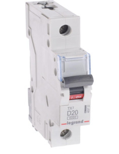 Legrand Автоматичен прекъсвач TX3 1P 20A крива D 6kA - 403722 - Цена | LEDs4economy