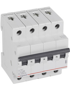 Legrand Автоматичен прекъсвач RX3 4P 20A крива С 6kA MC - 419918 - Цена | LEDs4economy