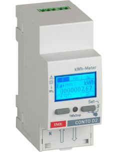 Legrand Монофазен електромер за ДИРЕКТНО мерене на ел. енергия Conto D2, Modbus, 2 тарифи, за DIN монтаж 2 мод, 63A, MID IME - C