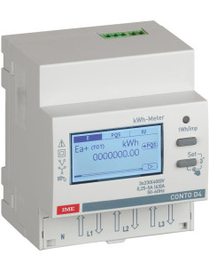 Legrand Трифазен мерител за ИНДИРЕКТНО мерене на ел. енергия Conto D4-Pt, импулсен изход, за DIN монтаж 4 мод, IME - CE4TB0PCL1 