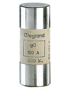 Legrand Стопяем цилиндричен предпазител тип gG 100A 22x58мм - 015396 - Цена | LEDs4economy