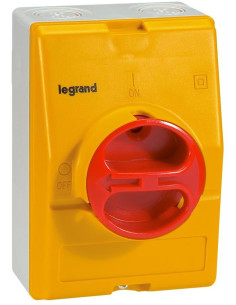 Legrand Пакетен превключвател 0-1 4P 20A с кутия IP65, червена ръкохватка, - 022182 - Цена | LEDs4economy