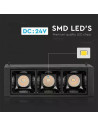 V-TAC 3x1W Магнитен Линеен Спот 4000K Черен 24V - 7961 - 13
