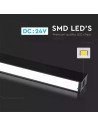V-TAC 30W Магнитен Линеен Осветител 4000K Черен 24V - 7957 - 5