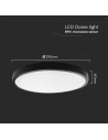 V-TAC 18W LED Плафон Сензор SAMSUNG Чип 4000 Кръг Черна Рамка IP44 - 76691-24 - 2