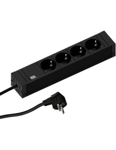 BACHMANN Разклонител ЧЕРЕН 4x2P+E с кабел 2 метра / 3x1.5мм2 CONNECT LINE, - B420.0017 - Цена | LEDs4economy