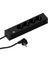 BACHMANN Разклонител ЧЕРЕН 4x2P+E с кабел 2 метра / 3x1.5мм2 CONNECT LINE,  - B420.0017