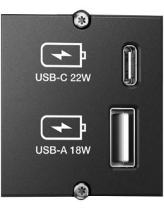 BACHMANN Модул CM с USB A+C (за зареждане), с кабел 0.2м, цвят Черен, - B917.227 - Цена | LEDs4economy