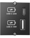 BACHMANN Модул CM с USB A+C (за зареждане), с кабел 0.2м, цвят Черен,  - B917.227 - 3