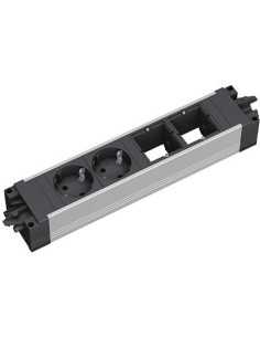 BACHMANN Модул STEP с 2х Шуко и 2х празни модула, цвят Черен, - B906.10933 - Цена | LEDs4economy