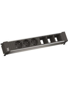 BACHMANN Модул за POWER FRAME 6M с 3х Шуко и 3х празни модула, цвят Черен, - B916.007 - Цена | LEDs4economy