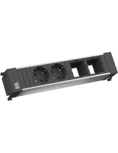 BACHMANN Модул за POWER FRAME 4M с 2х Шуко и 2х празни модула, цвят Черен, - B916.1000 - Цена | LEDs4economy