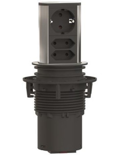 BACHMANN Модул ELEVATOR с 1х Шуко и 2x Евро, с кабел 2м, цвят Инокс, - B928.003 - Цена | LEDs4economy