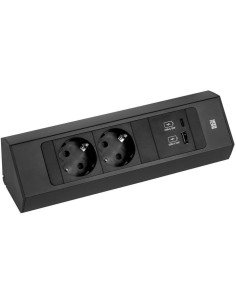 BACHMANN Модул CASIA 2 с 2x Шуко и USB A+C, цвят ЧЕРЕН, с възможност за ъглов монтаж, захранващ кабел 2м, - B932.102 - Цена | LE 2