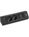 BACHMANN Модул CASIA 2 с 2x Шуко и USB A+C, цвят ЧЕРЕН, с възможност за ъглов монтаж, захранващ кабел 2м,  - B932.102 - 2